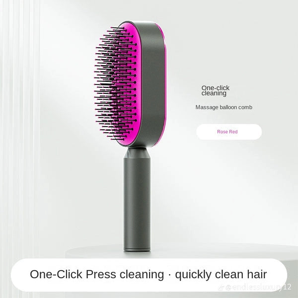 Self cleaning hair brush