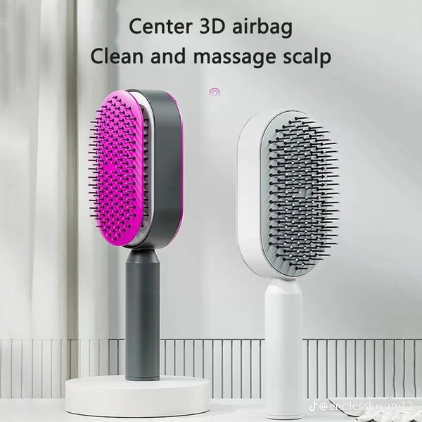 Self cleaning hair brush