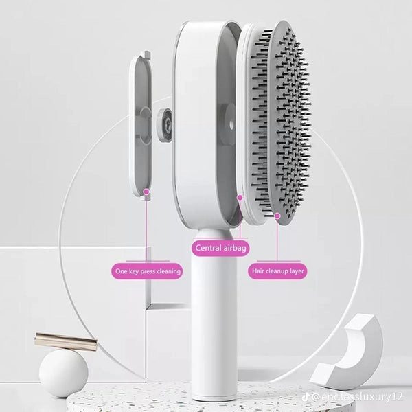 Self cleaning hair brush